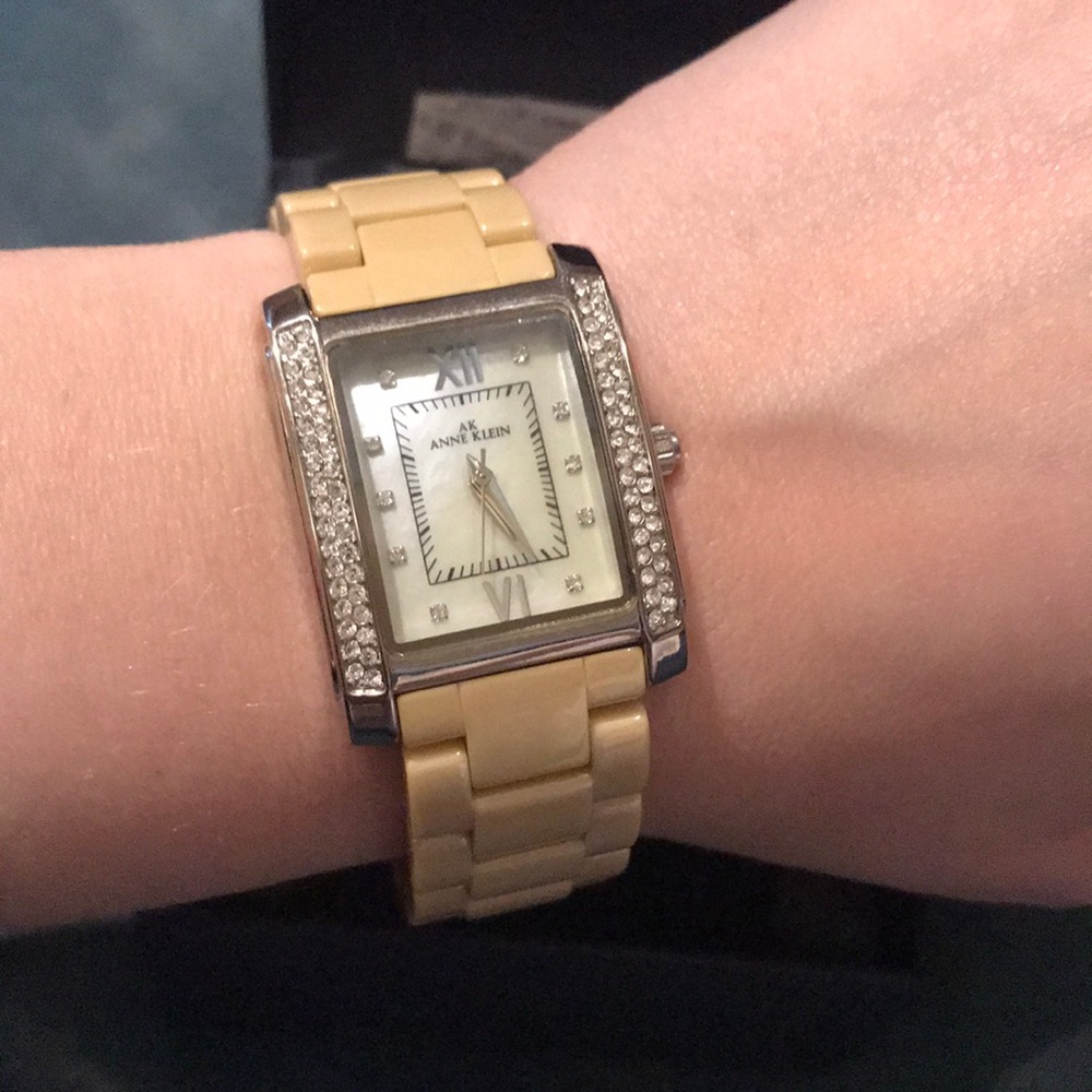 Anne Klein Ceramic Watch Beige Cream